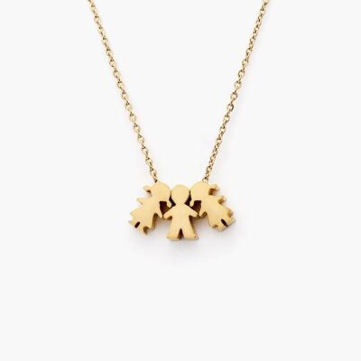 Collar dos niñas y un niño
