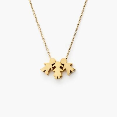 Collar una niña dos niños