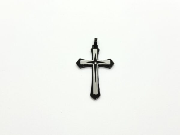 Cruz negro y plata