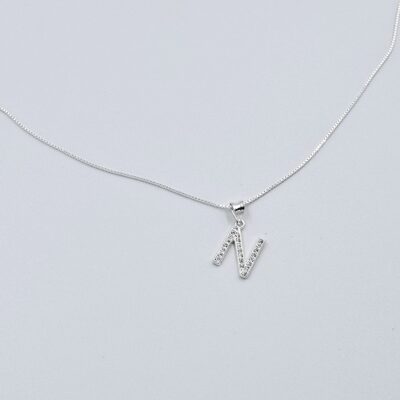 Collar Letra N Plata.925