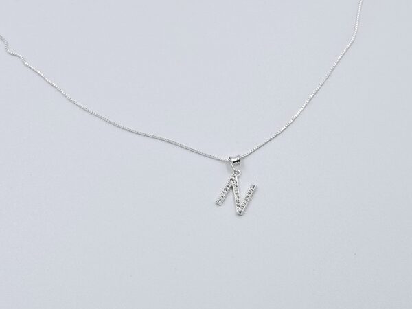 Collar Letra N Plata.925