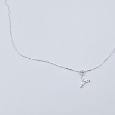 Collar Letra Y Plata.925
