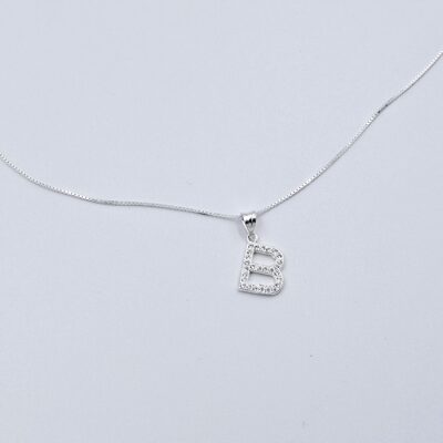 Collar Letra B Plata.925