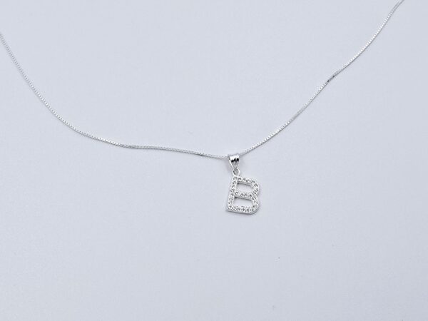 Collar Letra B Plata.925