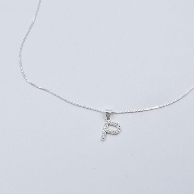 Collar Letra P Plata.925