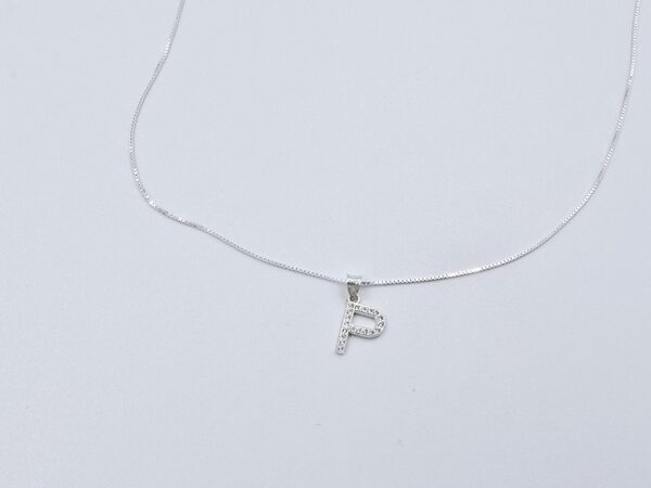 Collar Letra P Plata.925
