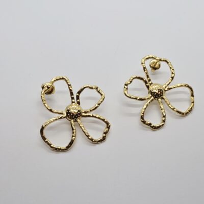 Aretes flores doradas