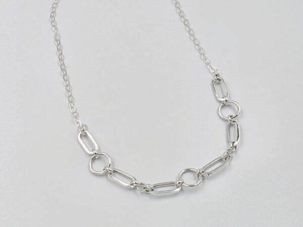 Collar argollas Plata.925