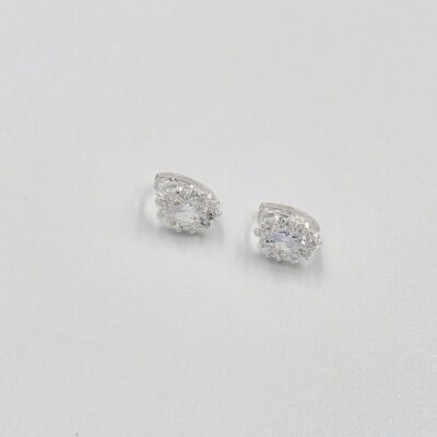 Aretes zirconias blancas Plata.925