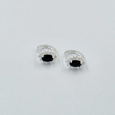Aretes zirconias obscura Plata.925