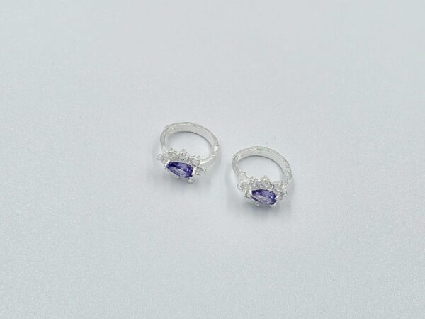 Aretes zirconias lilas Plata.925
