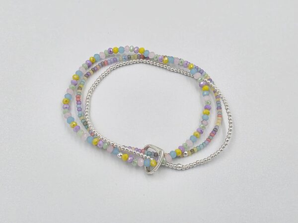 Pulsera triple dije corazón