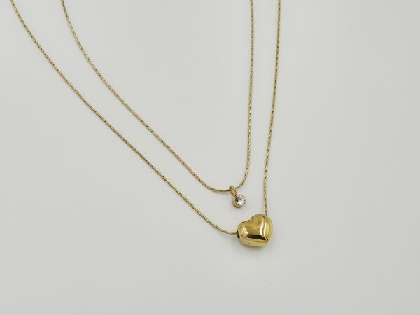 Collar layer corazón inflado y zirconia