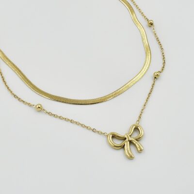 Collar ayer moño dorado