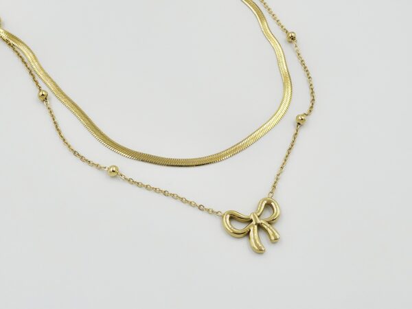 Collar ayer moño dorado