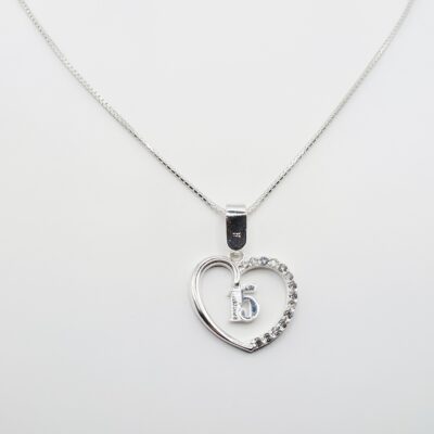 Collar corazón 15 años Plata.925