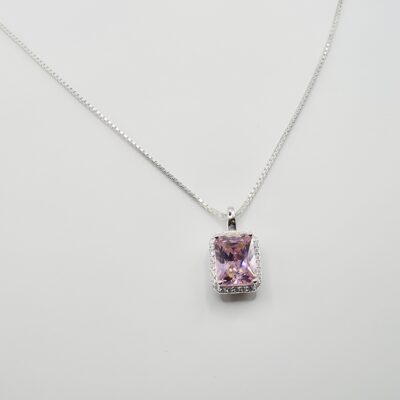 Collar cristal rosa Plata.925