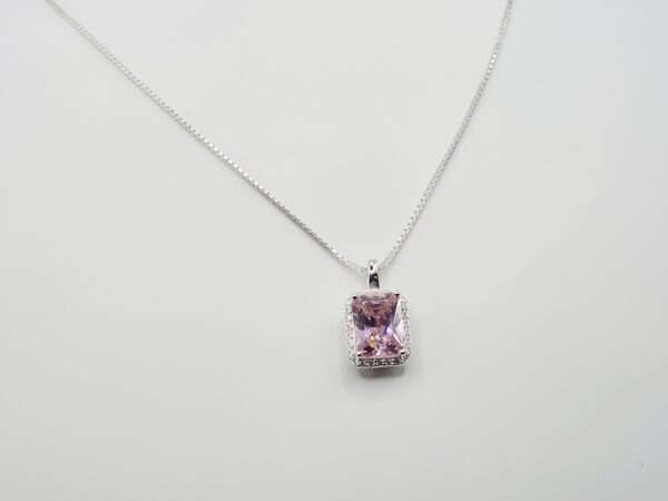 Collar cristal rosa Plata.925