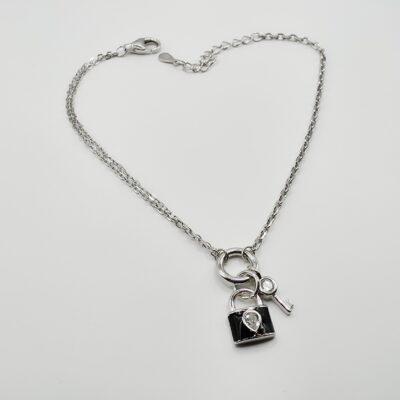 Pulsera candado y corazón Plata.925