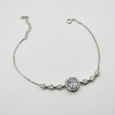Pulsera zirconias blancas Plata.925