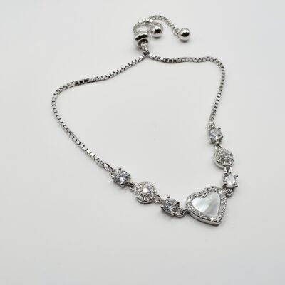 Pulsera 5 corazones Plata.925