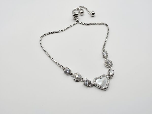 Pulsera corazón zirconias Plata.925