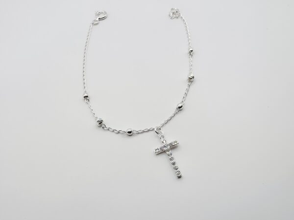 Pulsera cruz zirconias Plata.925