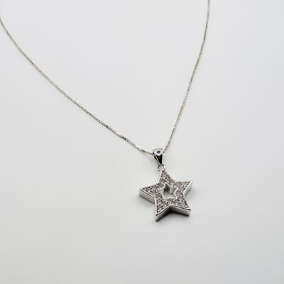 Collar estrella zirconias Plata.925